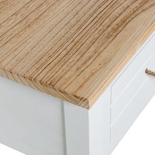 Mesa De Entrada Em Madeira Branca Com 2 Gavetas 90x28x81cm - Image 5
