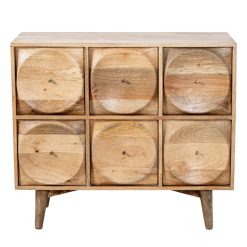 Mesa De Entrada Em Madeira De Mango Com 6 Gavetas 99x40x88cm
