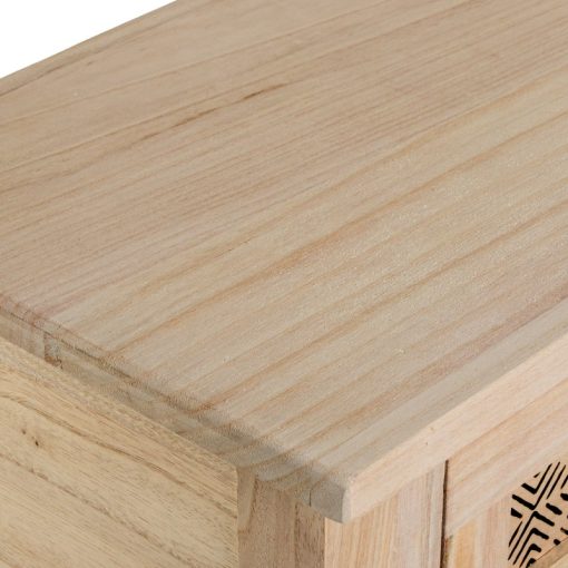 Mesa De Entrada Em Madeira Natural Com 2 Gavetas 110x30x81cm - Image 5