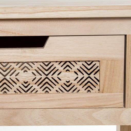 Mesa De Entrada Em Madeira Natural Com 2 Gavetas 110x30x81cm - Image 7
