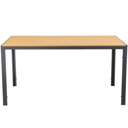 Mesa De Exterior Em Aço Antracita E Polietileno 150x90x74cm - Image 5