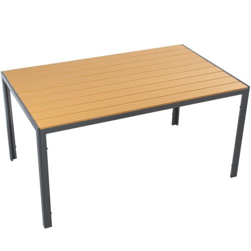 Mesa De Exterior Em Aço Antracita E Polietileno 150x90x74cm