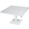 Mesa De Exterior Em Alumínio Branco Regulável Em Altura 101x101x45/68cm