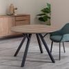 Mesa De Jantar Castanho-Negro Mdf-Metal 120 X 120 X 75 Cm