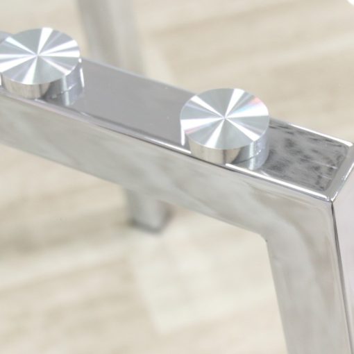 Mesa De Jantar En Metal/vidro+90977, Pernas Em Aço Inox.  140x80x75cm, Vidro Temperado:8mm - Image 5