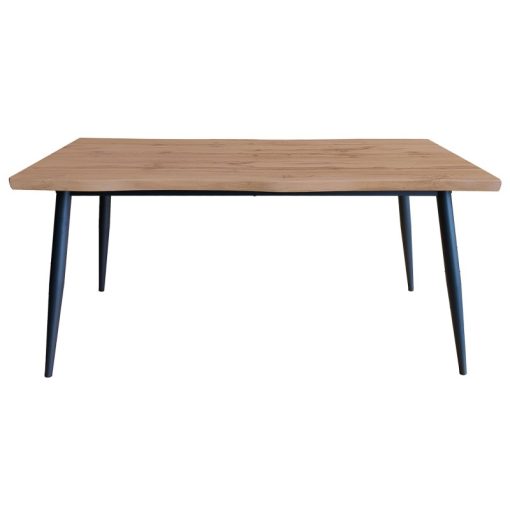 Mesa De Jantar Madeira Metal Preto
