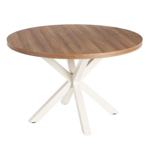 Mesa De Jantar Natural-Branco Mdf-Metal 120 X 120 X 76 Cm - Image 8