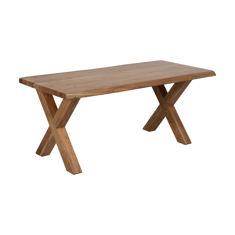 Mesa De Jantar Natural Madeira De Acácia 180 X 90 X 76 Cm - Image 2