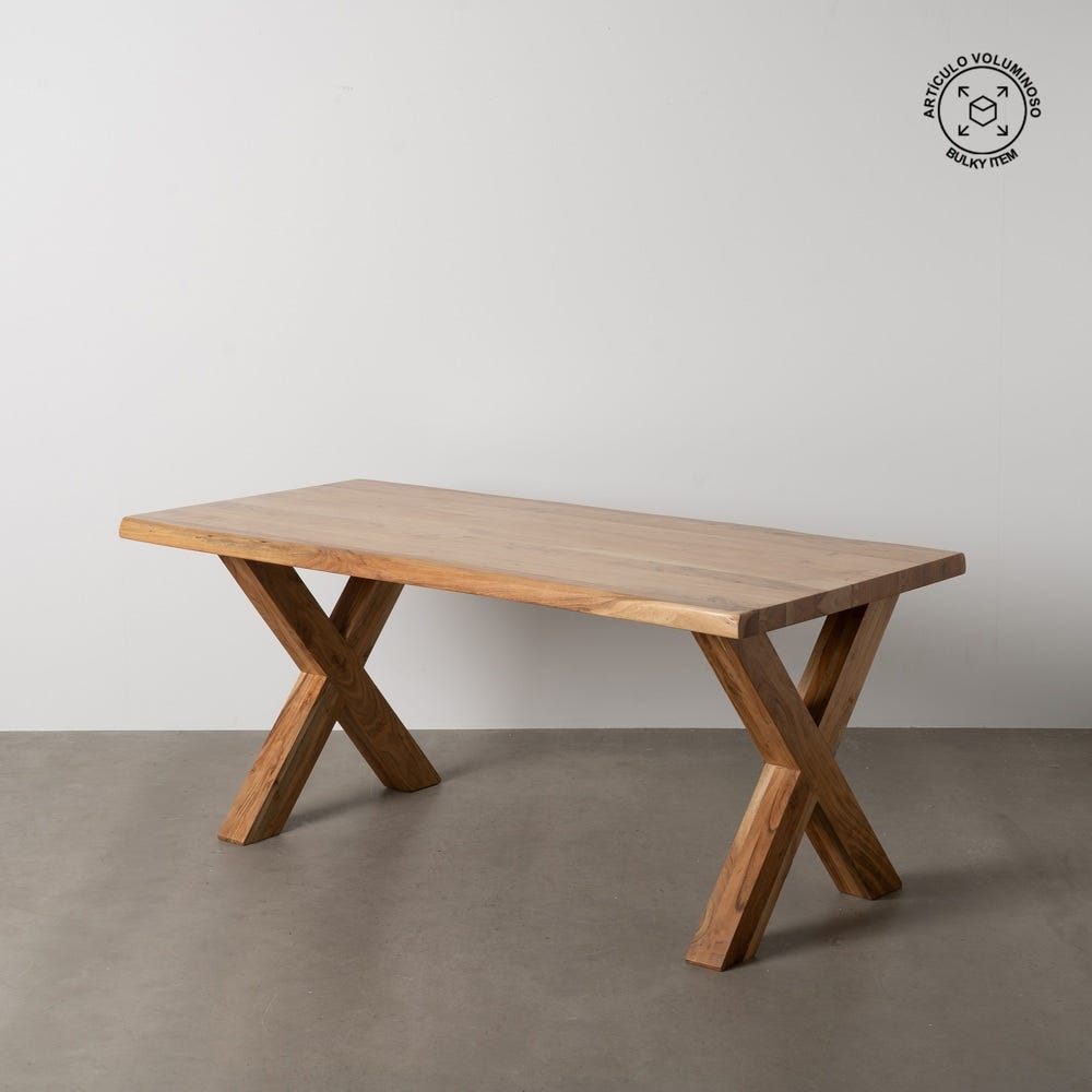 Mesa De Jantar Natural Madeira De Acácia 180 X 90 X 76 Cm