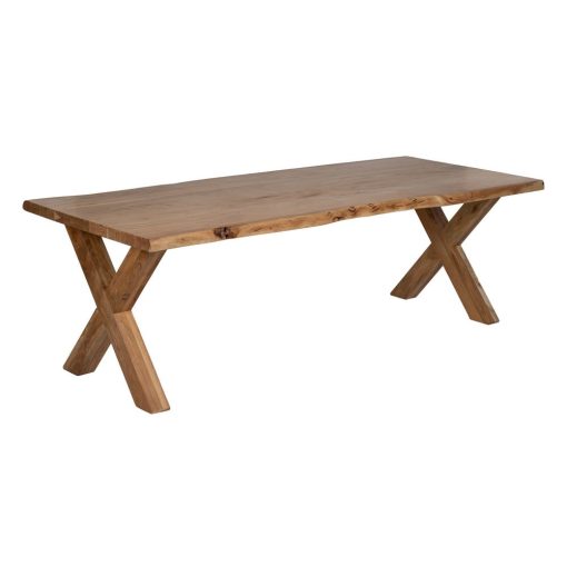 Mesa De Jantar Natural Madeira De Acácia 240 X 100 X 76 Cm - Image 2