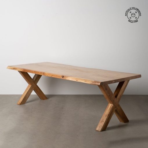 Mesa De Jantar Natural Madeira De Acácia 240 X 100 X 76 Cm