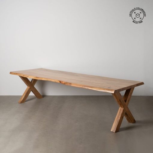 Mesa De Jantar Natural Madeira De Acácia 280 X 100 X 76 Cm