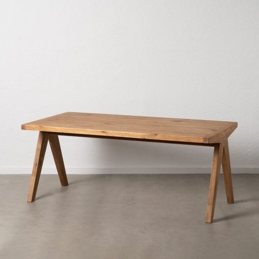 Mesa De Jantar Natural Madeira De Pinho 180 X 90 X 75 Cm