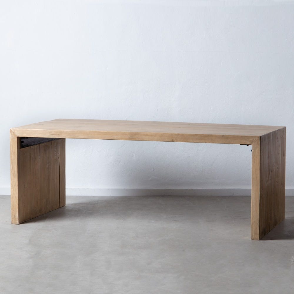 Mesa De Jantar Natural Madeira De Pinho 200 X 100 X 76 Cm