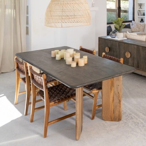 Mesa De Jantar Natural-Castanho 200 X 100 X 76 Cm - Image 8