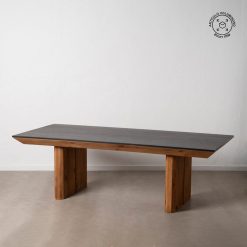 Mesa De Jantar Natural-Preto 240 X 100 X 76 Cm