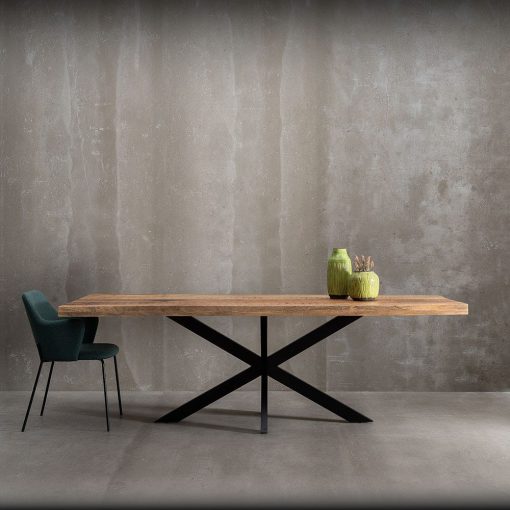 Mesa De Jantar Natural-Preto 240 X 100 X 79 Cm