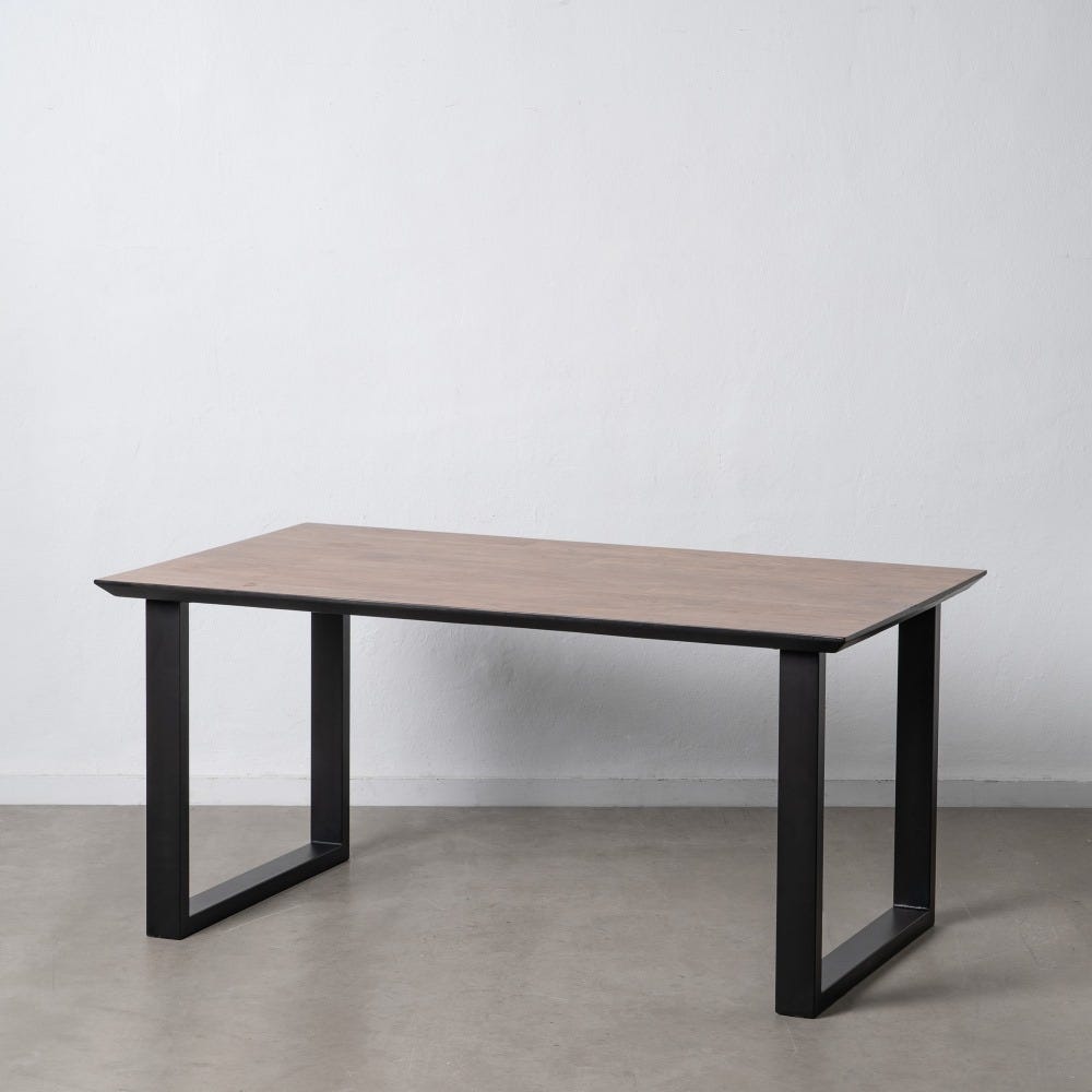 Mesa De Jantar Preto-Castanho 160 X 90 X 76 Cm - Image 2