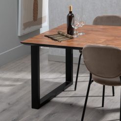 Mesa De Jantar Preto-Castanho 200 X 100 X 76 Cm
