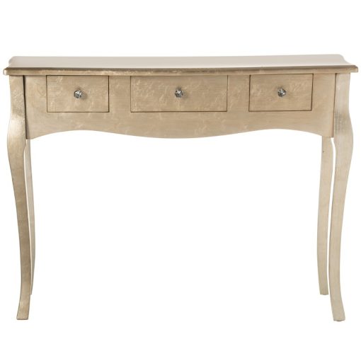 Mesa Entrada 3 Gavetas Madeira Champagne 105x33x80cm, Abeto+dm - Image 3