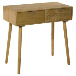 Mesa Entrada Madeira 2 Gavetas Liso+relieve 80x40x78cm