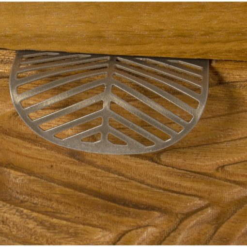 Mesa Entrada Madeira 2 Gavetas Liso+relieve 80x40x78cm, Paulownia+pino+cm - Image 7