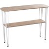 Mesa Entrada Madeira Cl. Carvalho +72290 Pés Metal Branco