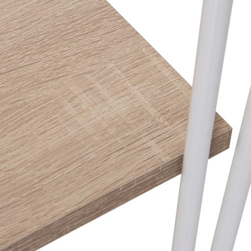 Mesa Entrada Madeira Cl. Carvalho +72290 Pés Metal Branco, Mon 120x40x91cm Balda:106x28x1,8c - Image 4