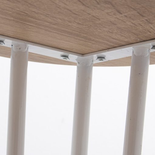 Mesa Entrada Madeira Cl. Carvalho +72290 Pés Metal Branco, Mon 120x40x91cm Balda:106x28x1,8c - Image 5