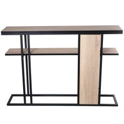 Mesa Entrada Madeira Cor Carvalho/metal Negro 120x25x82cm