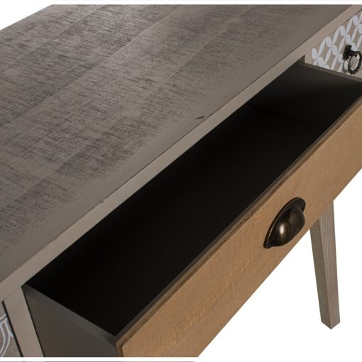 Mesa Entrada Madeira  com 4 Gavetas, Abeto+contrach. +Pés Pino 105x40x78cm - Image 5