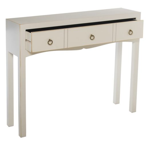 Mesa Entrada Madeira+1 Gaveta Branco 94x24x78cm - Image 3