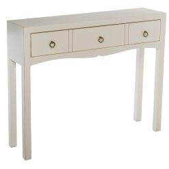 Mesa Entrada Madeira+1 Gaveta Branco 94x24x78cm