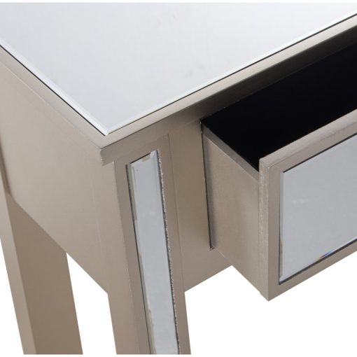 Mesa Entrada Madeira/espelhos Champagne  com 2 Gavetas 90x25x80cm - Image 6