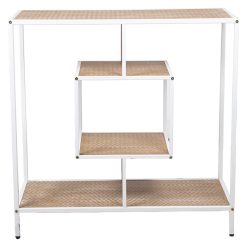 Alternative view of Mesa Entrada Metal Branco/ Madeira Dm 80x35x80cm