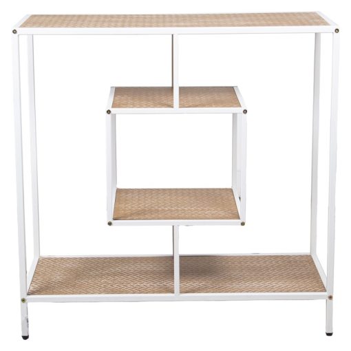 Mesa Entrada Metal Branco/ Madeira Dm 80x35x80cm - Image 2