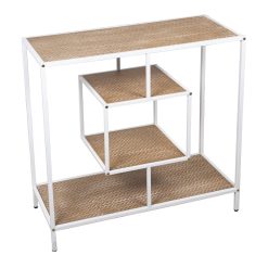 Mesa Entrada Metal Branco/ Madeira Dm 80x35x80cm