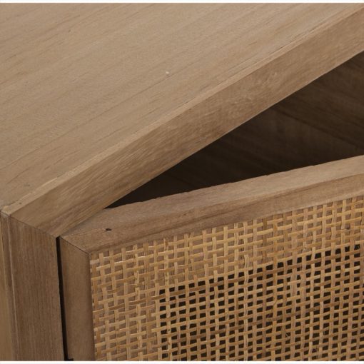Mesa Entrada  com 2 Portas+ Gaveta Ratán Natural, Pino+dm 80x40x81cm, Alt. Pés:16cm - Image 7