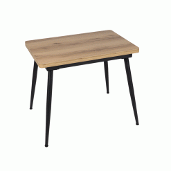Mesa Extensível Natural Metal-Madeira 90 X 60 X 75 Cm