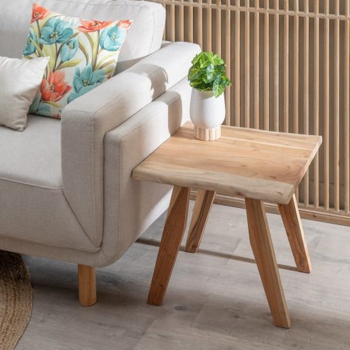 Mesa Natural Acacia Room 50 X 50 X 46 Cm
