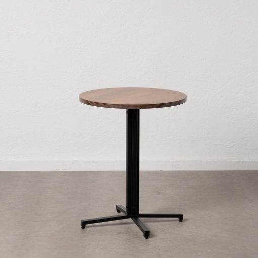 Mesa Natural-Preto Mdf-Metal Decoração. 60 X 60 X 75 Cm - Image 6