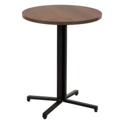 Mesa Natural-Preto Mdf-Metal Decoração. 60 X 60 X 75 Cm