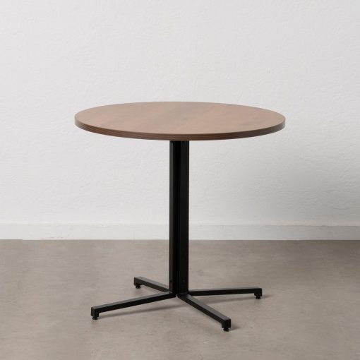 Mesa Natural-Preto Mdf-Metal Decoração. 80 X 80 X 75 Cm - Image 9