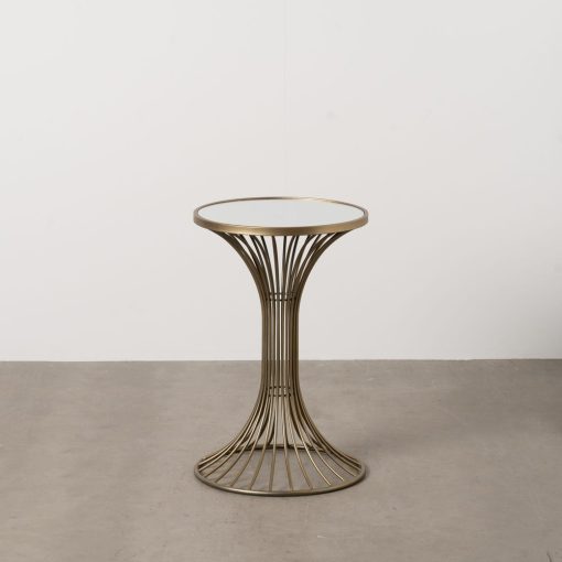 Mesa Ouro Metal-Mármore 42 X 42 X 65 Cm - Image 2