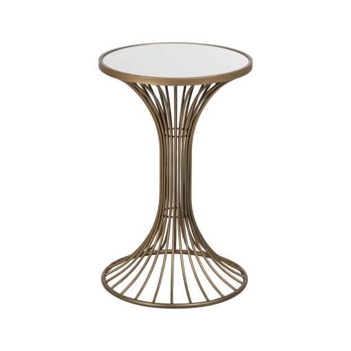 Mesa Ouro Metal-Mármore 42 X 42 X 65 Cm - Image 3
