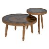 Mesa Relógio Natural Mdf-Madeira 50 X 50 X 52