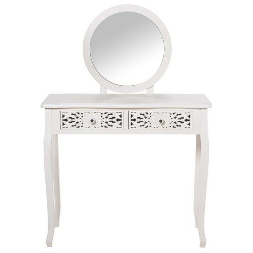 Mesa Toucador Madeira  com Espelho+ 2 Gavetas Tallada 90x40x78cm - Image 3