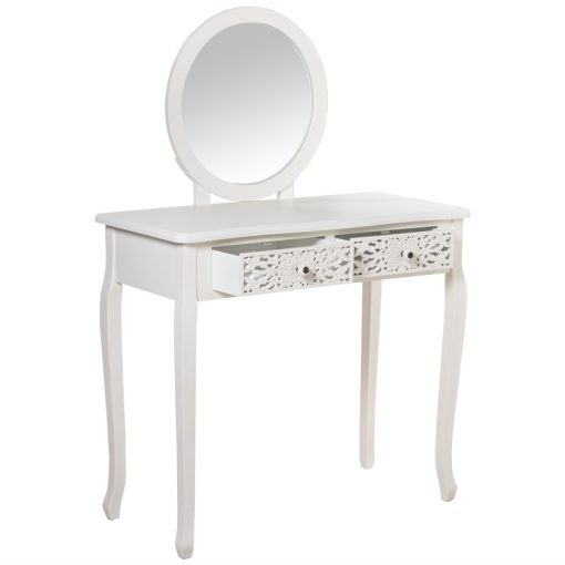 Mesa Toucador Madeira  com Espelho+ 2 Gavetas Tallada 90x40x78cm - Image 4