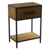 Mesa de Cabeceira Madeira Metal 47x30x65cm Abeto+contrachapad
