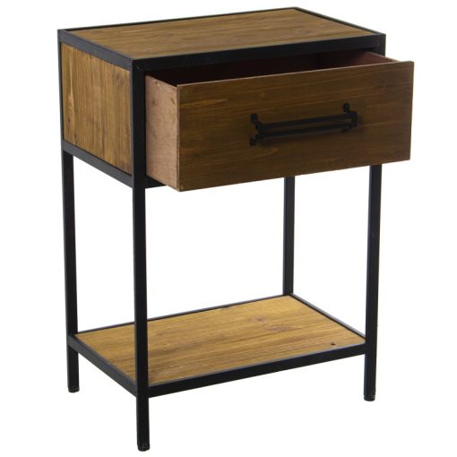 Mesa de Cabeceira Madeira Metal 47x30x65cm Abeto+contrachapad - Image 3